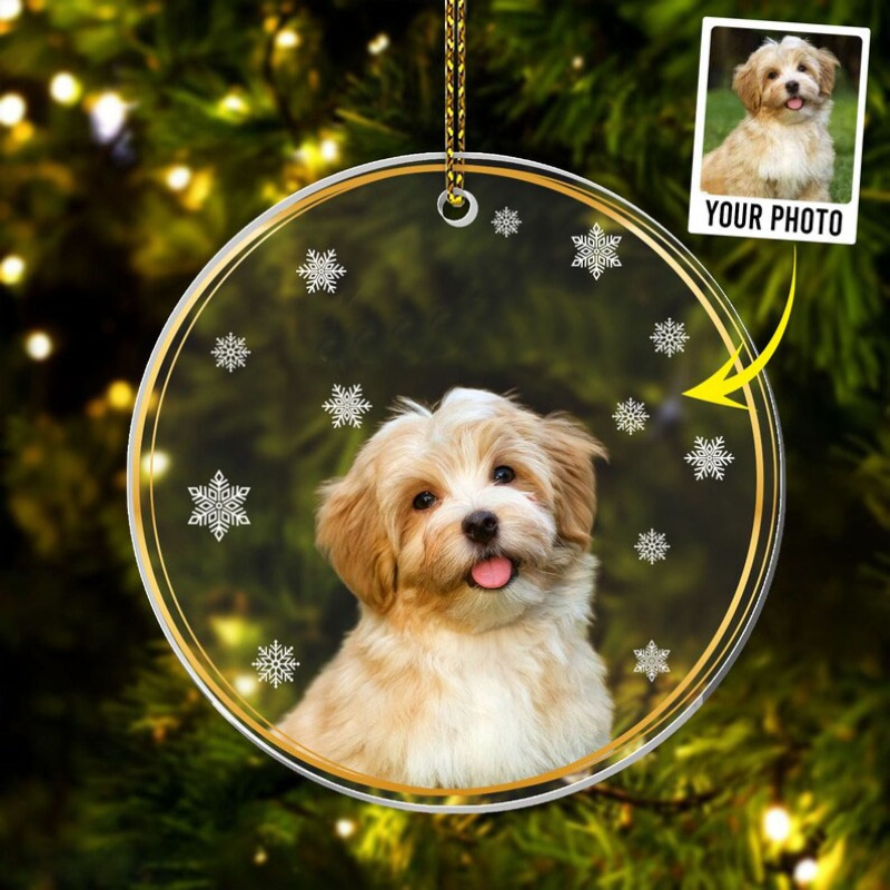 

[ des Clients] Porte-clés Photo de Chien en Acrylique Personnalisé - Cadeau Personnalisé pour des Animaux, Ornement Ajustable pour Noël & Halloween