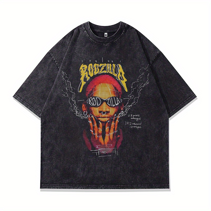 

Ewhamerican Rapper Old Washing -sleeved T- And Women' Half-sleeved Tdg004