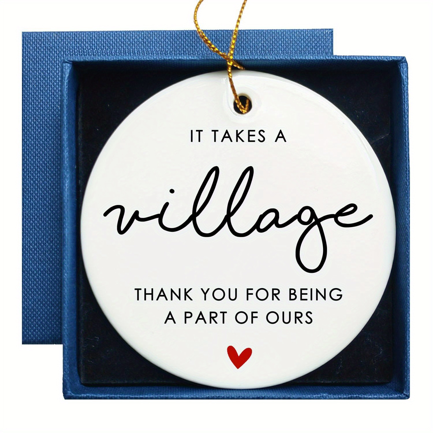 

It A Village, Teacher Appreciation Gift, Thank You Gift, Thank You For A Part Of , Worker Gift, Helper Gift, Neighbor Ornament, Ceramic Keepsake