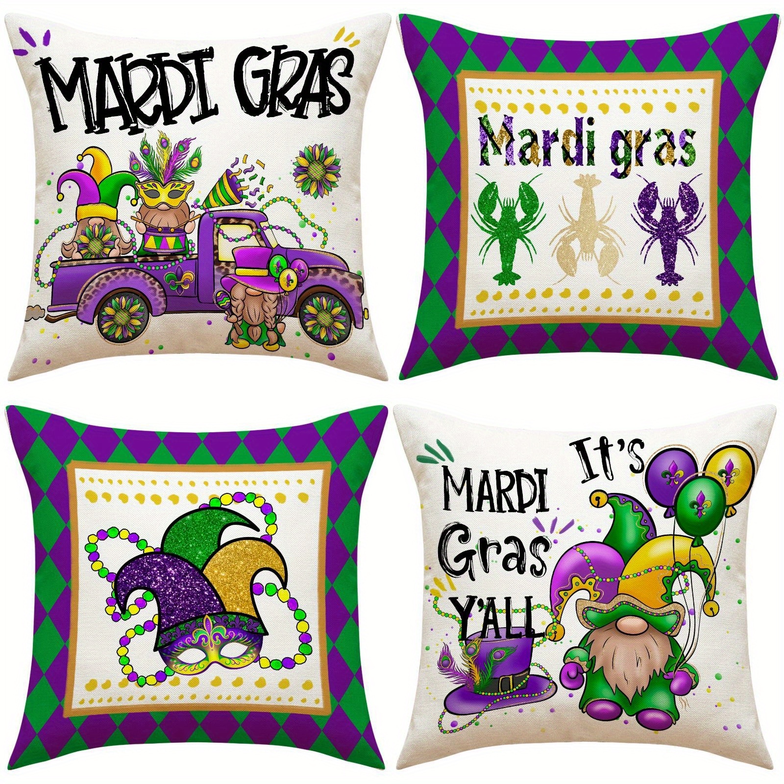 

Mardi Set Of 4 - Polyester For , , - Printed Sofa Cushions