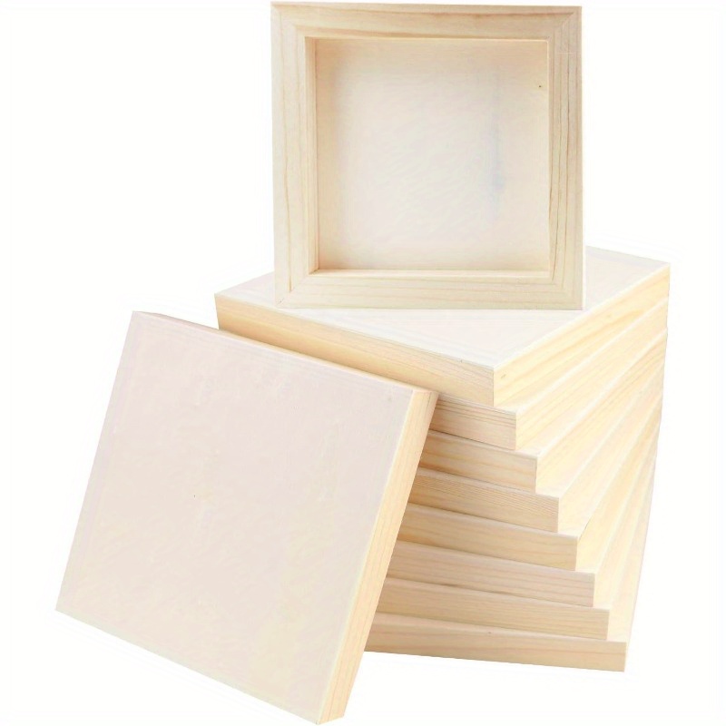 

10pcs 6x6 Wood Boards, Wood Wooden For Crafts, Painting , Diy Art Projects, Pouring, Use , Acrylics