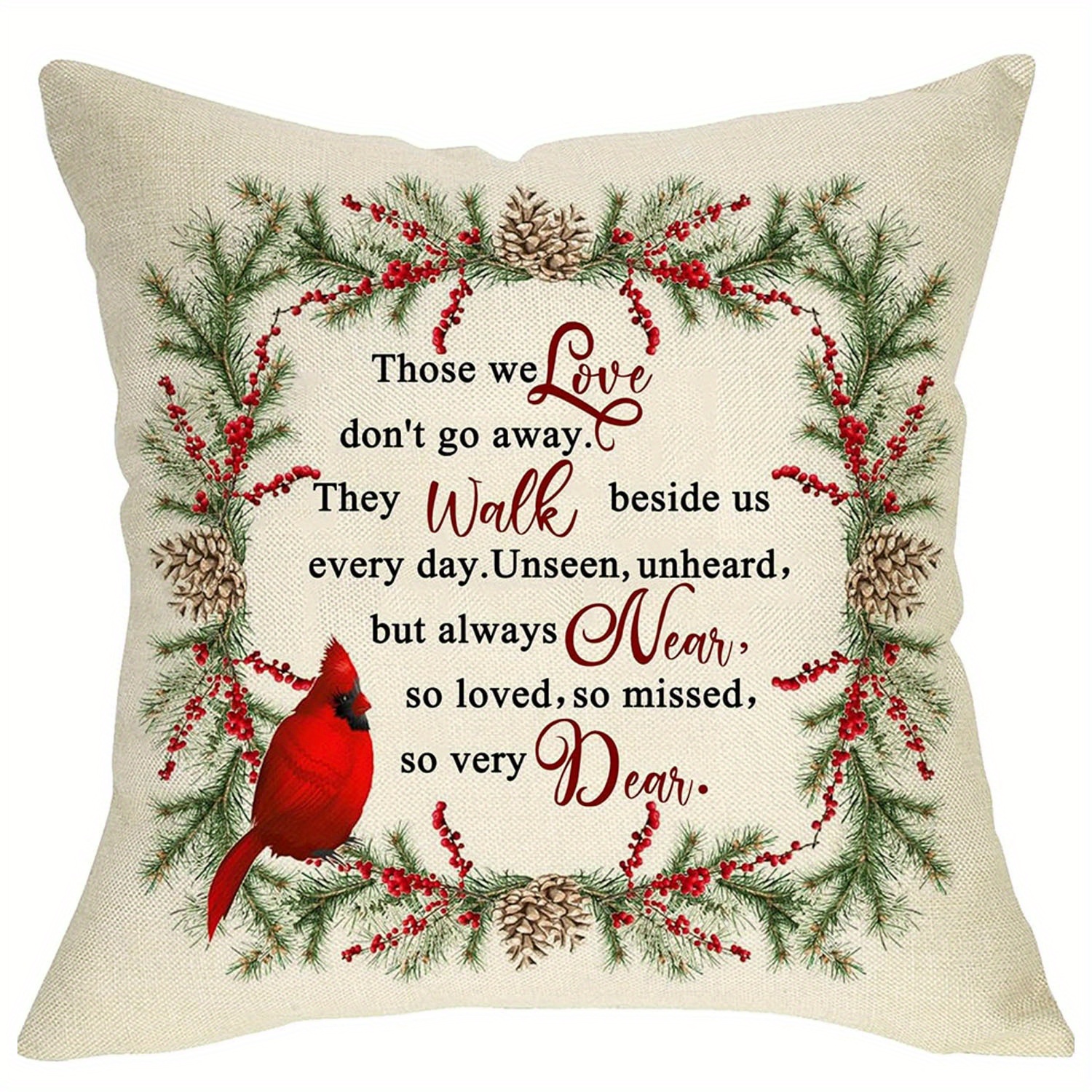 

Christmas Home Decor Linen Square Throw Pillow Cover - I'm Decor Throw Pillow Cover, Winter Cushion Cover, Christmas Holiday Decor 18 X 18 Inches, No Pillow Insert