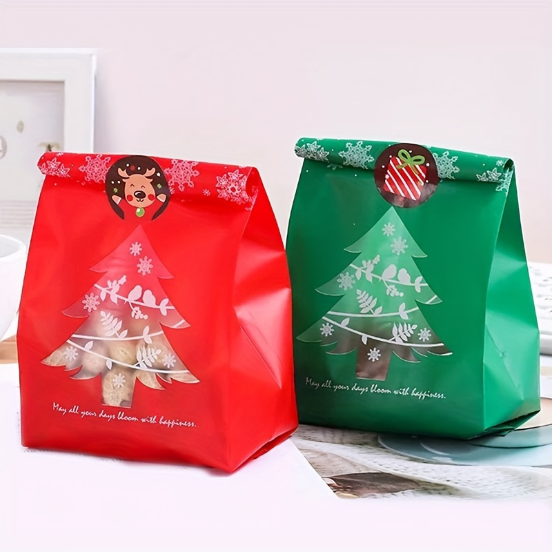 

50pcs Christmas Packaging - Plastic, Red And - For Christmas Decoration