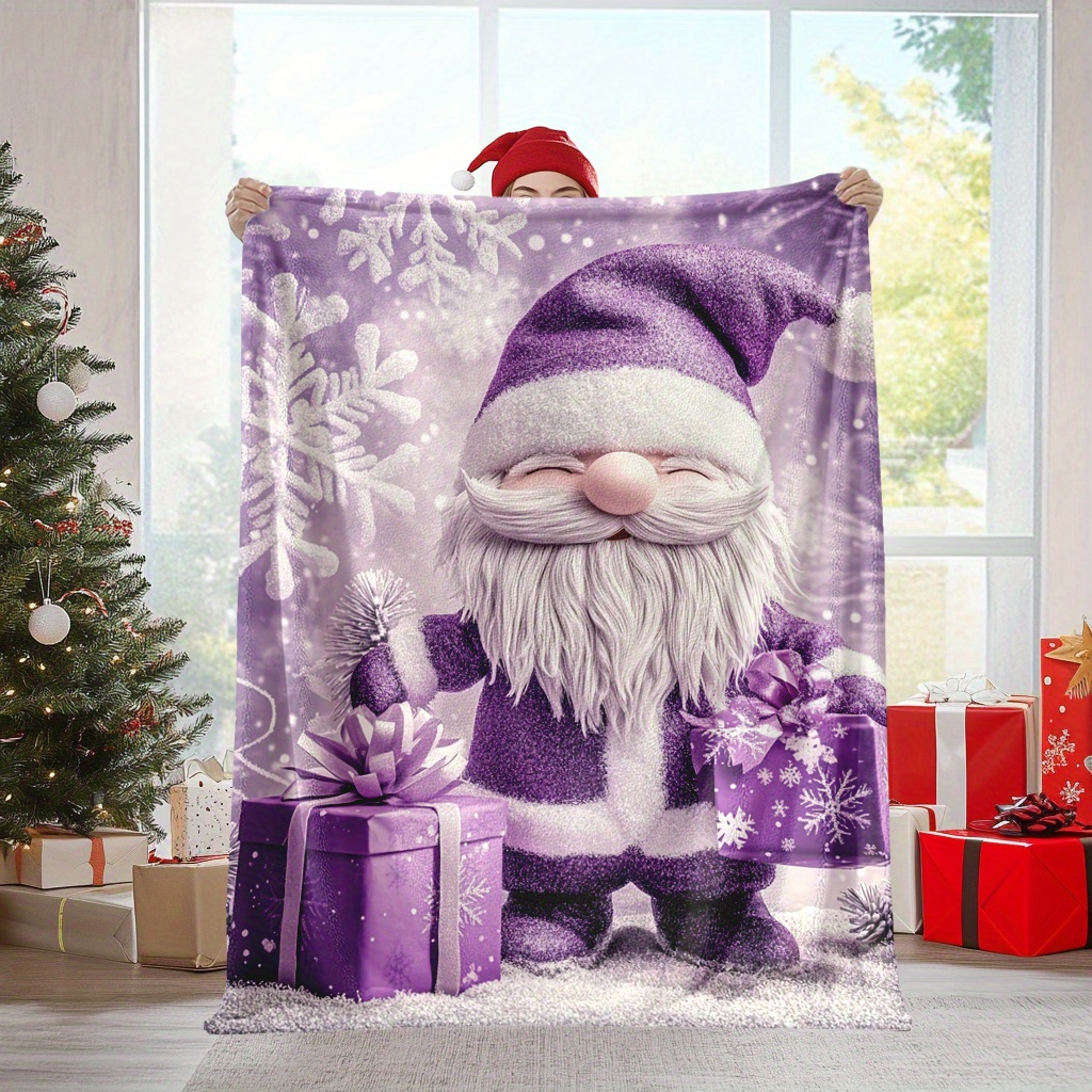 

1pc, Jit+ Christmas And , Flannel Fleece Blanket, Purple, , , , -, , Decor