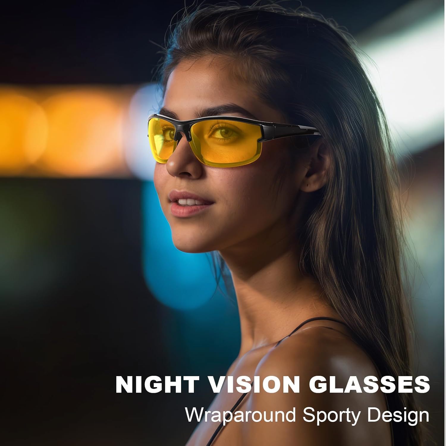 

Wraparound Night Vision Glasses Polarized Anti Glare Lenses For Driving Cycling Running Fishing