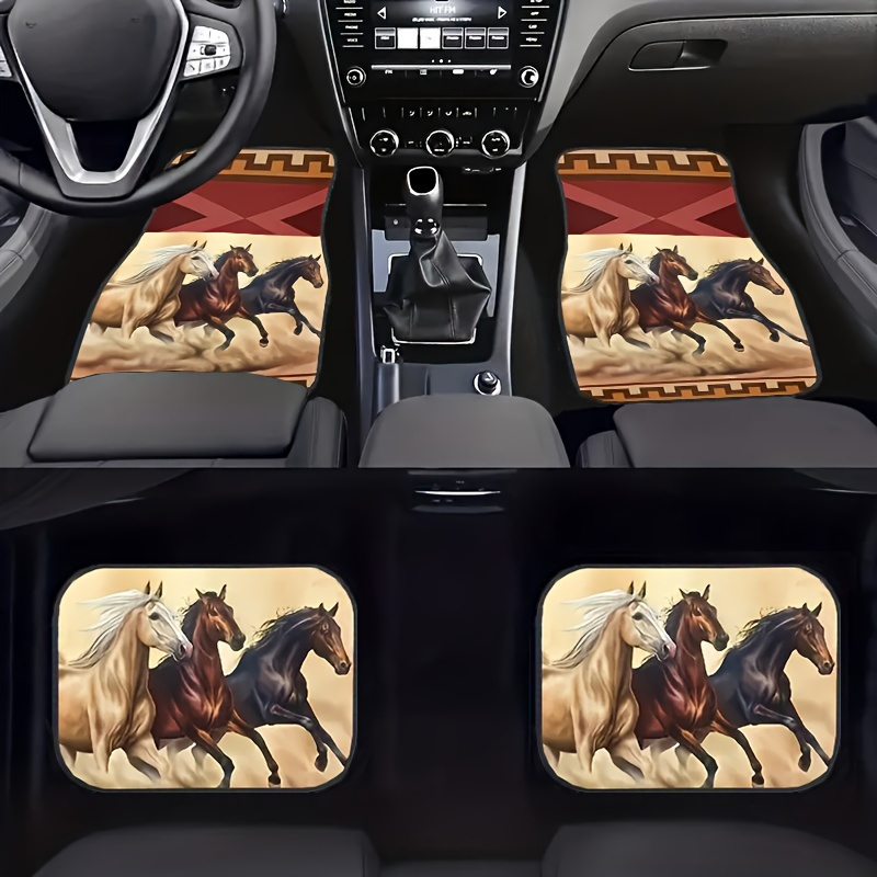 

4pcs Set Of Car Floor Mats Unique - , Polyester, Vehicles