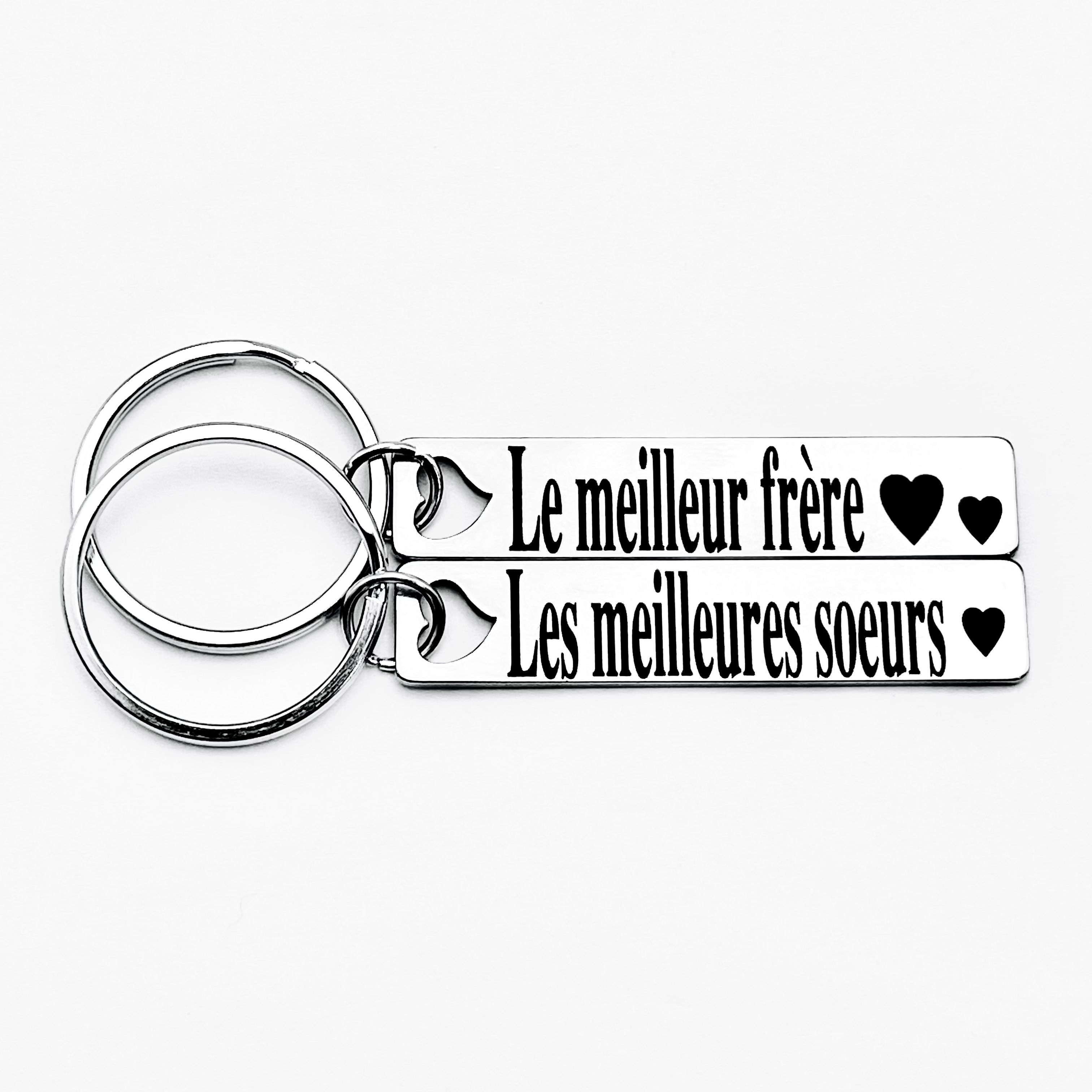 

Keychain - Personalized Stainless Steel Keyring "le Meilleur Frère" And "les Meilleures Soeurs" - Accessory For And ,