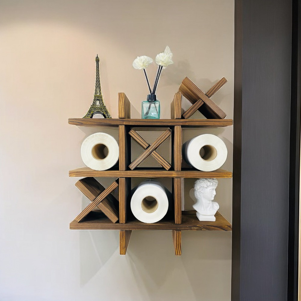 

1pc 3 Wooden X's, Mounted Tp , Floating Shelves For Bathroom, , Hallway Decor, Wooden Organizer,