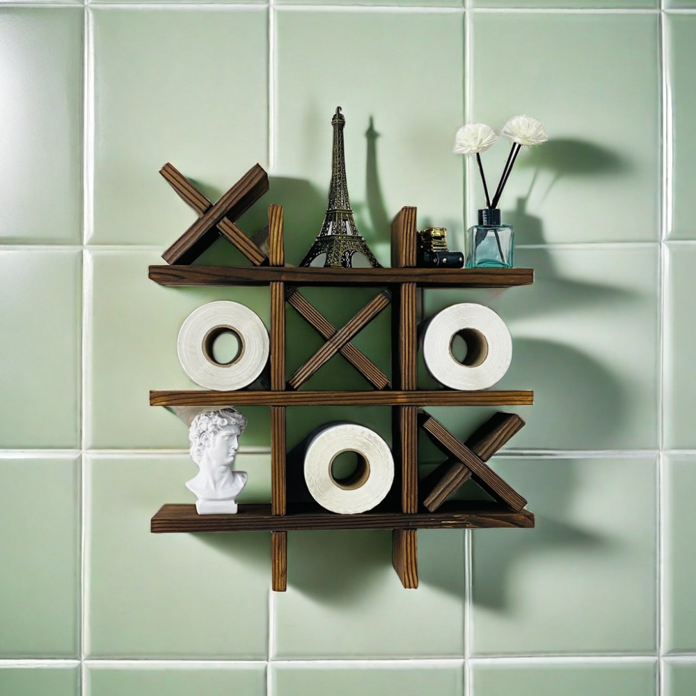 Toilettenpapierhalter Aus Holz Mit Ablage – Wandmontiert, 25,5 X 13,5 X 11 Cm, Stylisches Badezimmer-Accessoire