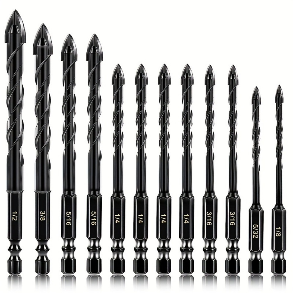 

7pcs Steel Screwdriver Set - Ideal For Drilling Concrete, Cement, Tiles, Glass & Ceramics | Metal Construction With Hex Shank