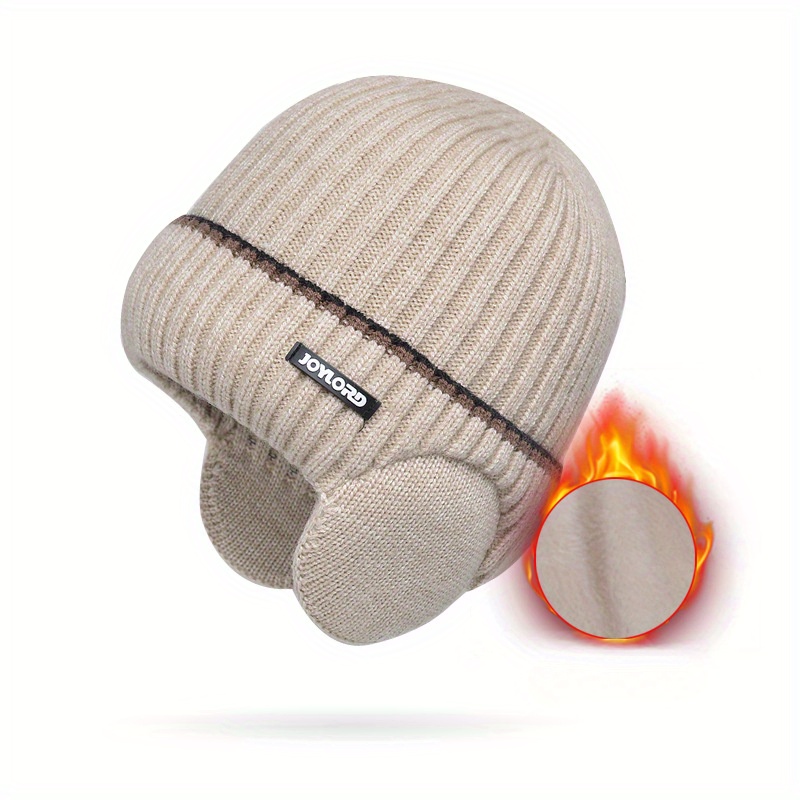 1pc Cold Earmuffs Suitable For Men And Women, Beanie, Thick Warm Hat, Lightweight Elastic Skull Hat, Windproof Beanie, Ladies And Men, Autumn And Winter.