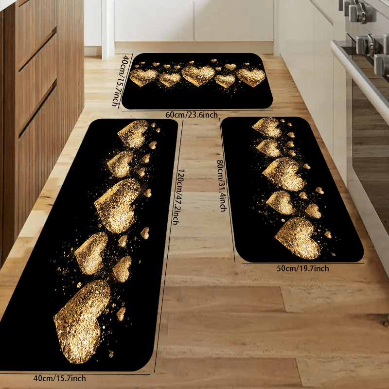 TEMU Hearts Doormat - Rug, Washable, Decor For Christmas,