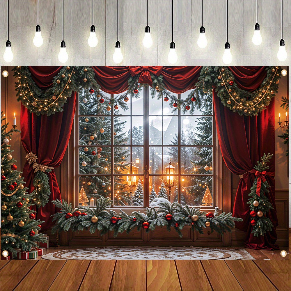 

Christmas Backdrop - & , Polyester Hangings, No Needed, For Parties, New & Decor