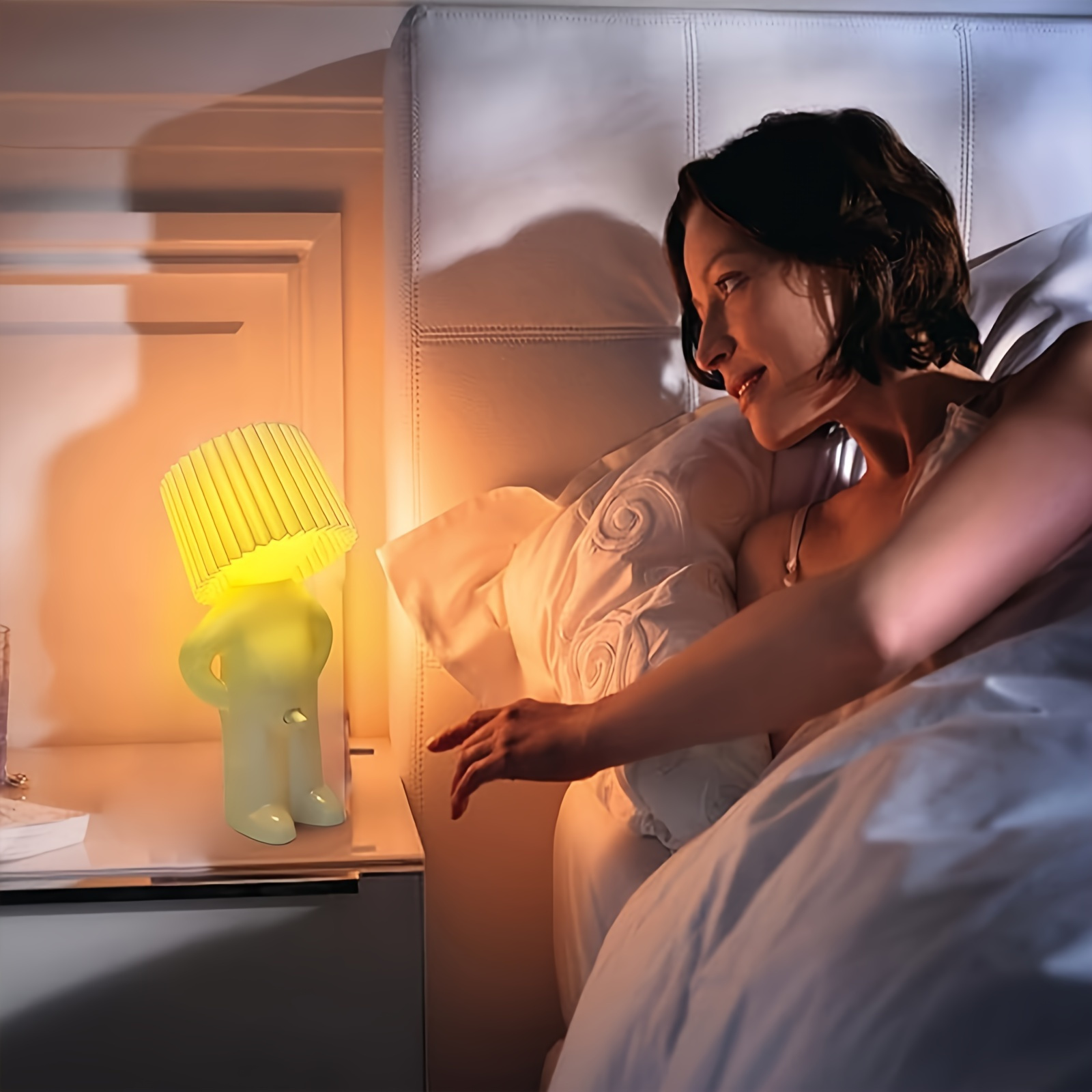 1pc Shy Man LED Table Lamp, Art Deco Style USB Powered Desk Light, 36V Corded Novelty Home Decor, Toggle Switch Control, Creative Gag Gift for Multiple Rooms - No Battery