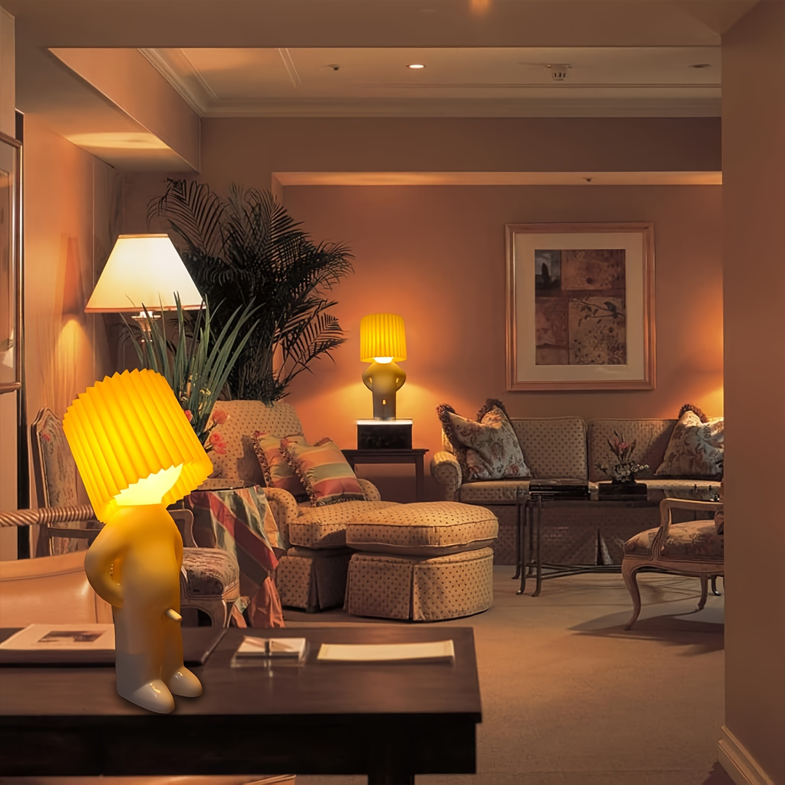 1pc Shy Man LED Table Lamp, Art Deco Style USB Powered Desk Light, 36V Corded Novelty Home Decor, Toggle Switch Control, Creative Gag Gift for Multiple Rooms - No Battery