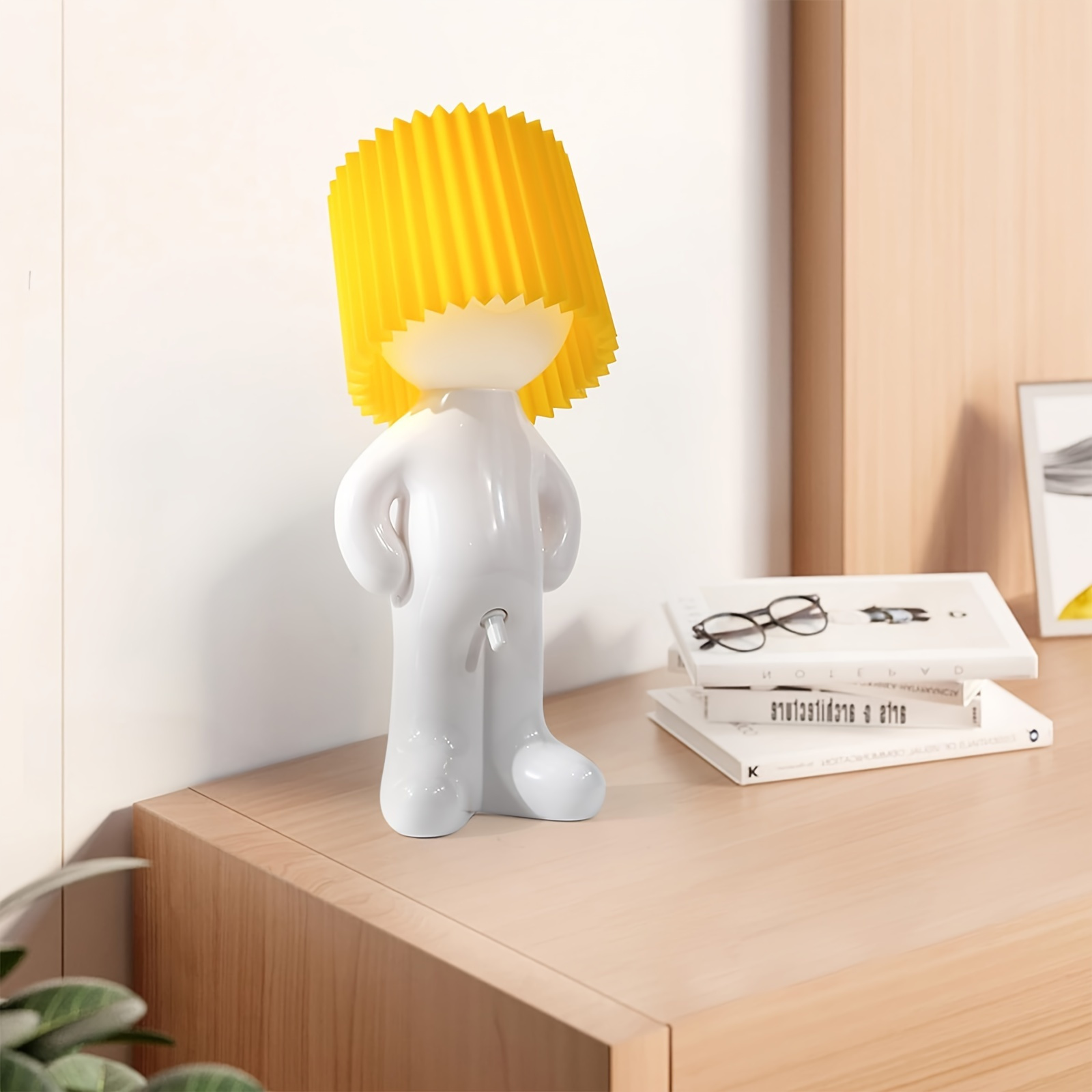 1pc Shy Man LED Table Lamp, Art Deco Style USB Powered Desk Light, 36V Corded Novelty Home Decor, Toggle Switch Control, Creative Gag Gift for Multiple Rooms - No Battery