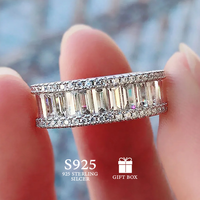 925 Silver Engagement Ring with Synthetic Gemstone