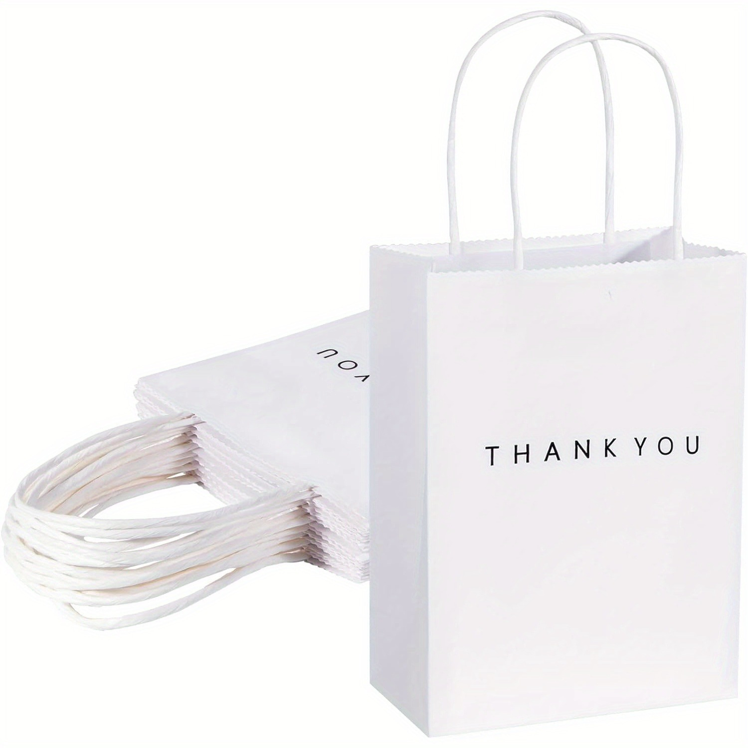 

10pcs Elegant Paper Thank You Gift Bags With Handles - Small Bags For Shopping, Crafts, Parties, Retail, And Weddings - No Power Needed