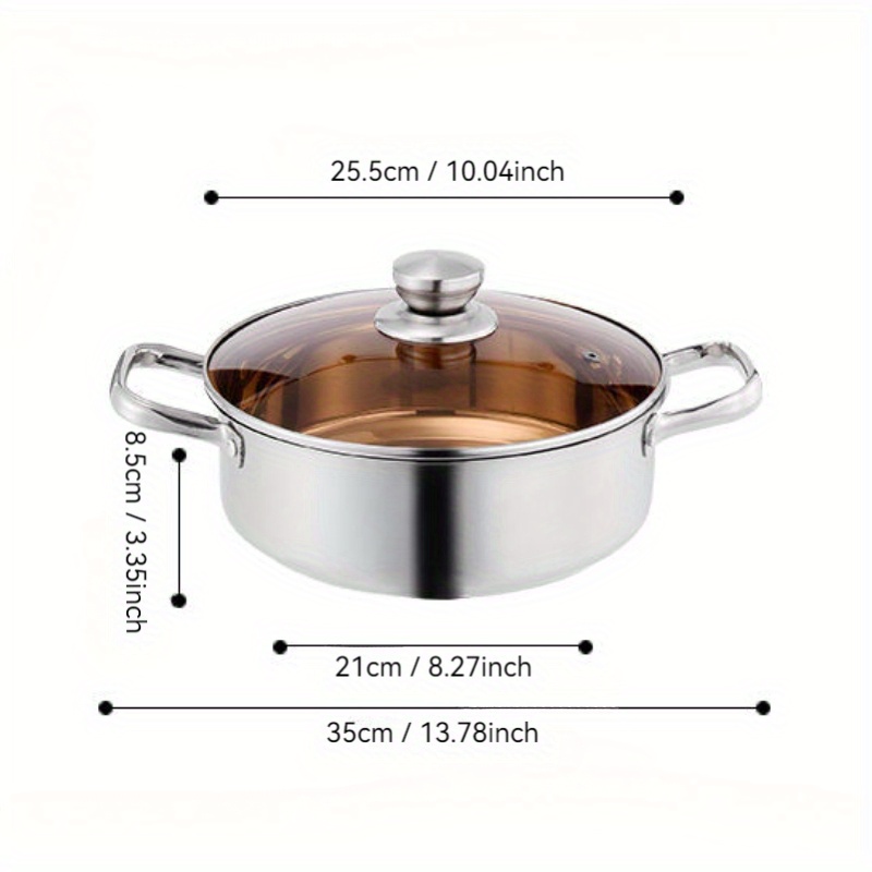 3pcs stainless steel cookware set milk hot soup pots with heat resistant bottoms compatible with gas induction stoves details 4