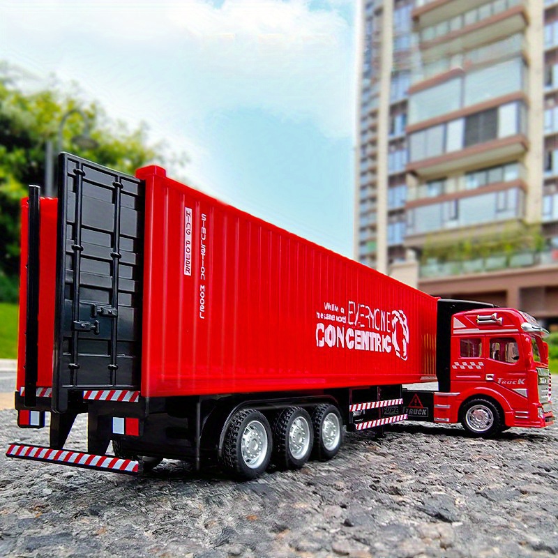 

Alloy Steel Truck Toy, Die- -truck Detachable , Replica Vehicle, Suitable For 3+ - Red/ Contrasting Graphics