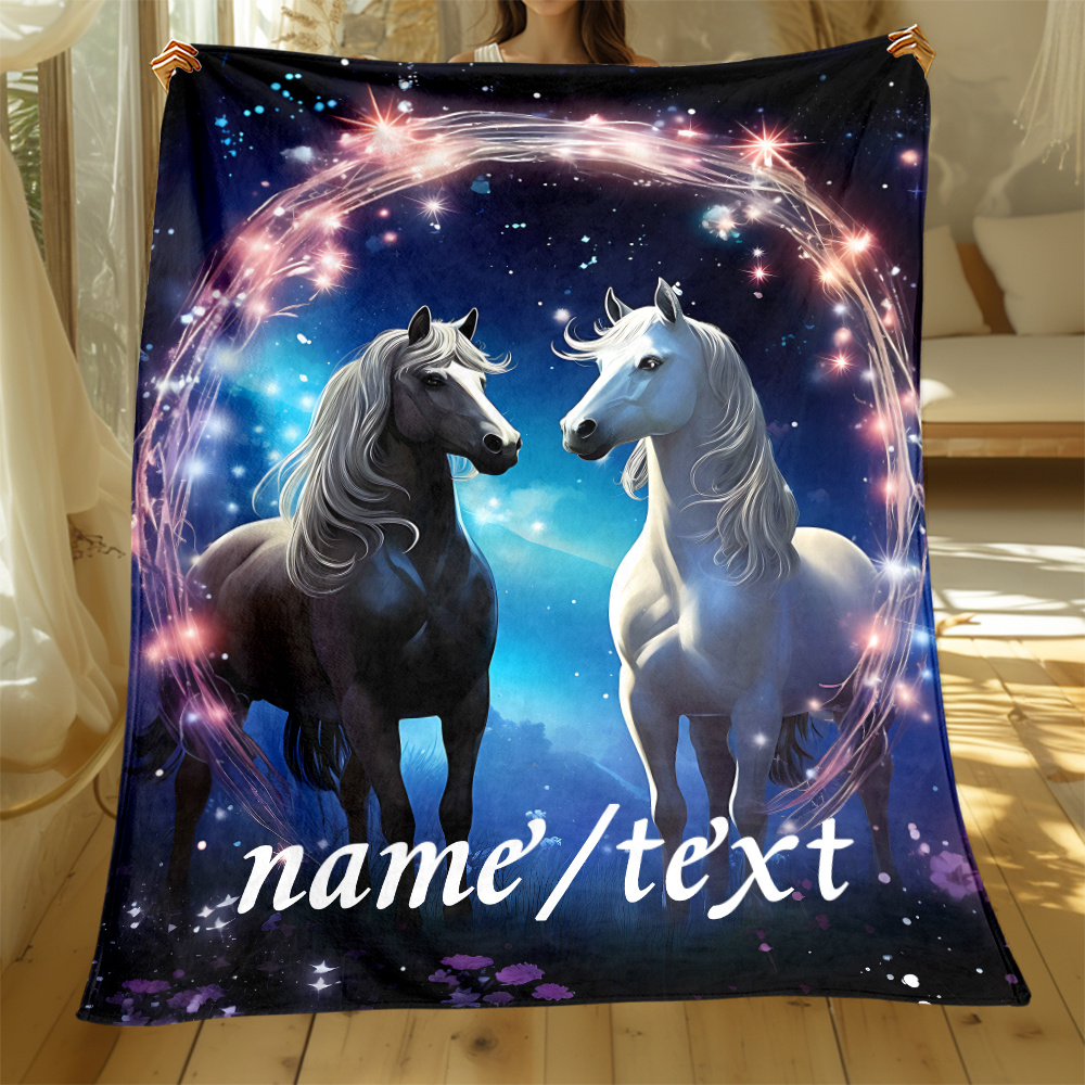 

Customizable White & Print Blanket - Lightweight Flannel Throw, Polyester Fleece, Sofa, Bed, Travel, Camping, Office - 3 Sizes