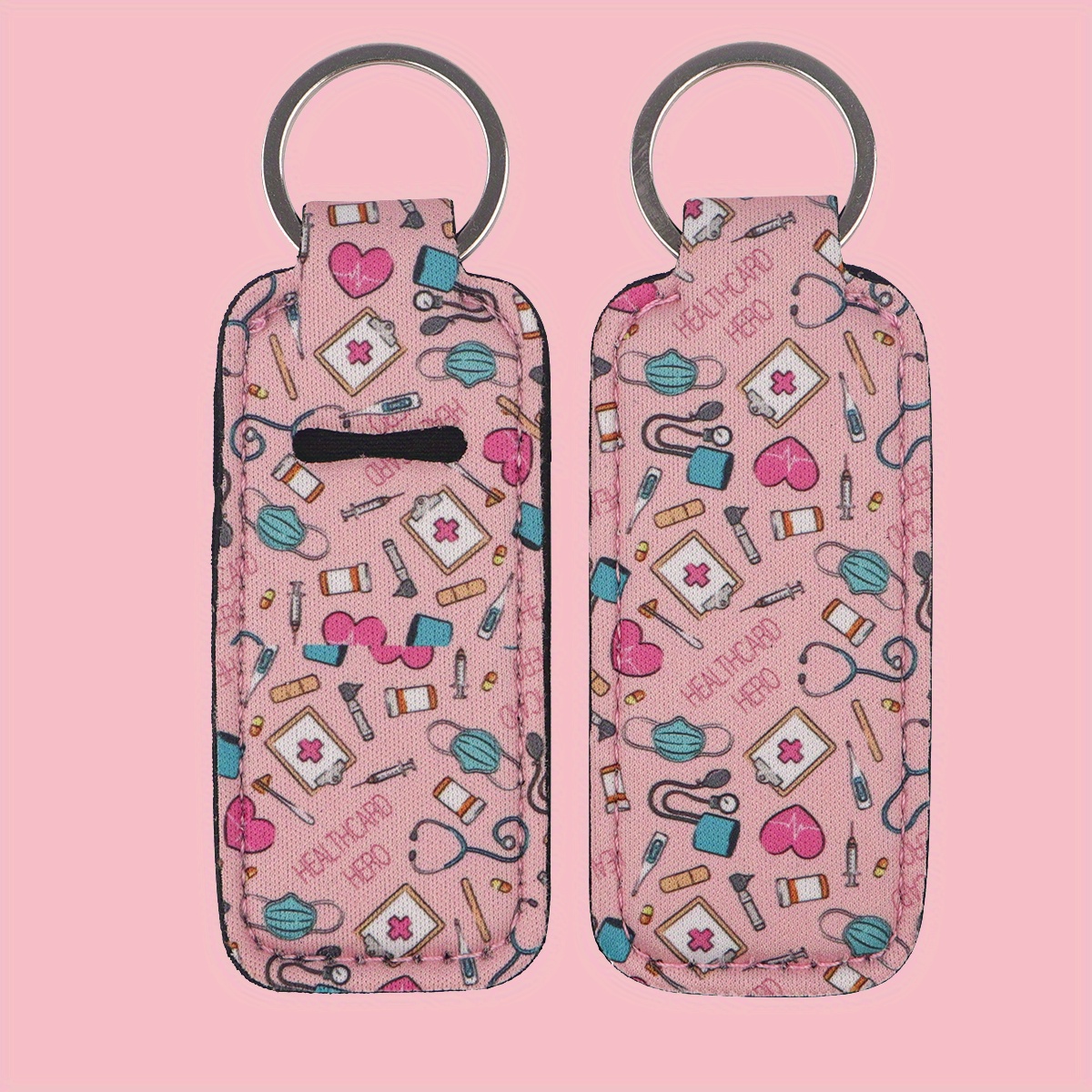nurse lip balm holder keychain clip lipstick sleeve Temu Saudi