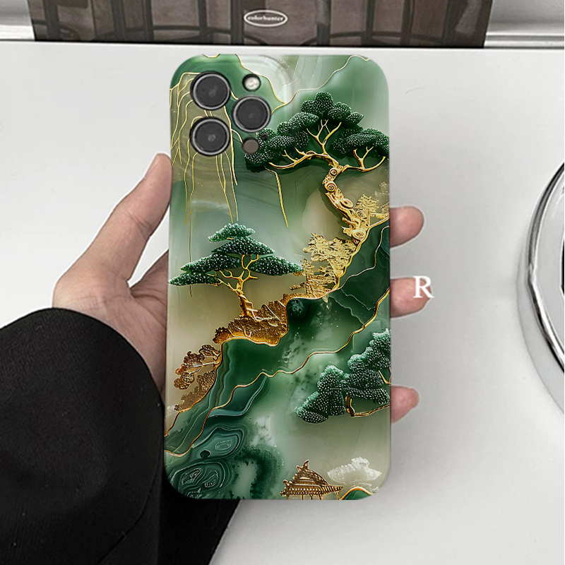 TEMU Phone Case - Landscape Painting All Inclusive Resistant Film Hard Phone Case For Iphone 11/12/13/14/15/16/plus/pro/ Gift Protective Cover Gift
