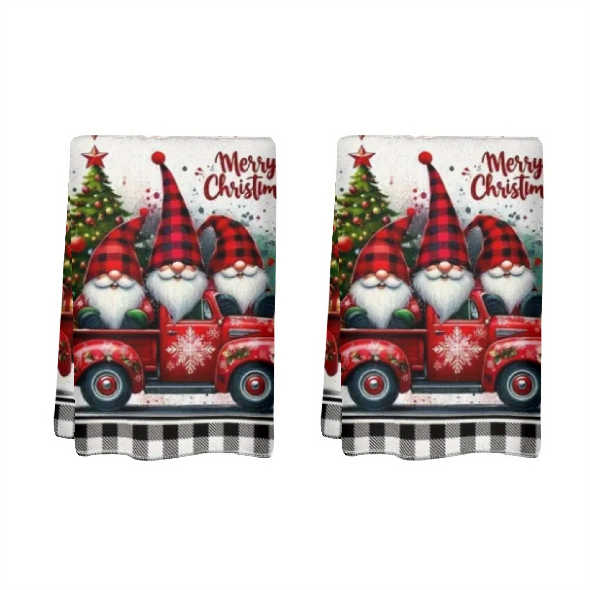 

2- Set, & Christmas Towels, 100% Polyester, , , Rectangular, Dish Towels, Polyester