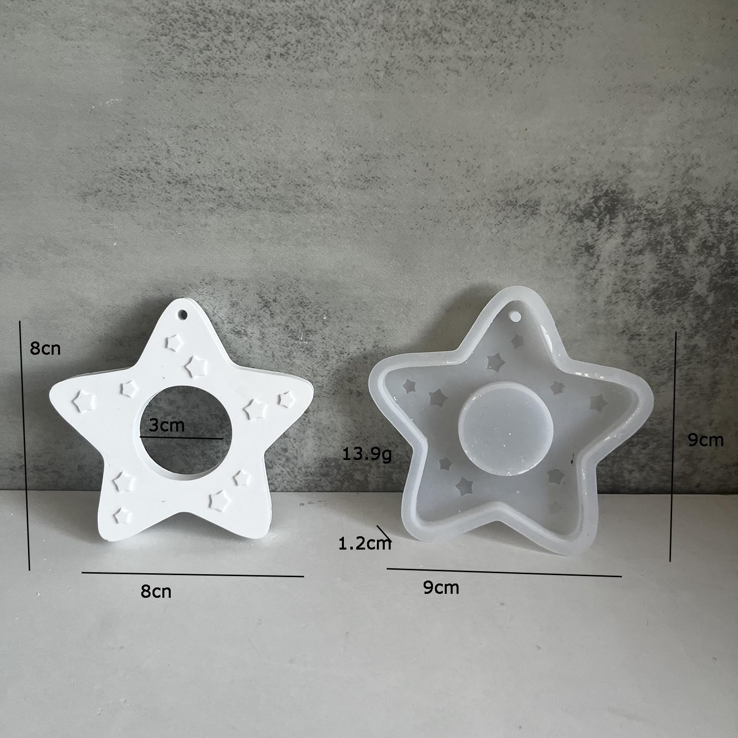 Christmas Series Gift Snowflake Pentagram Wreath Pendant Silicone Mold Plaster Epoxy Mold
