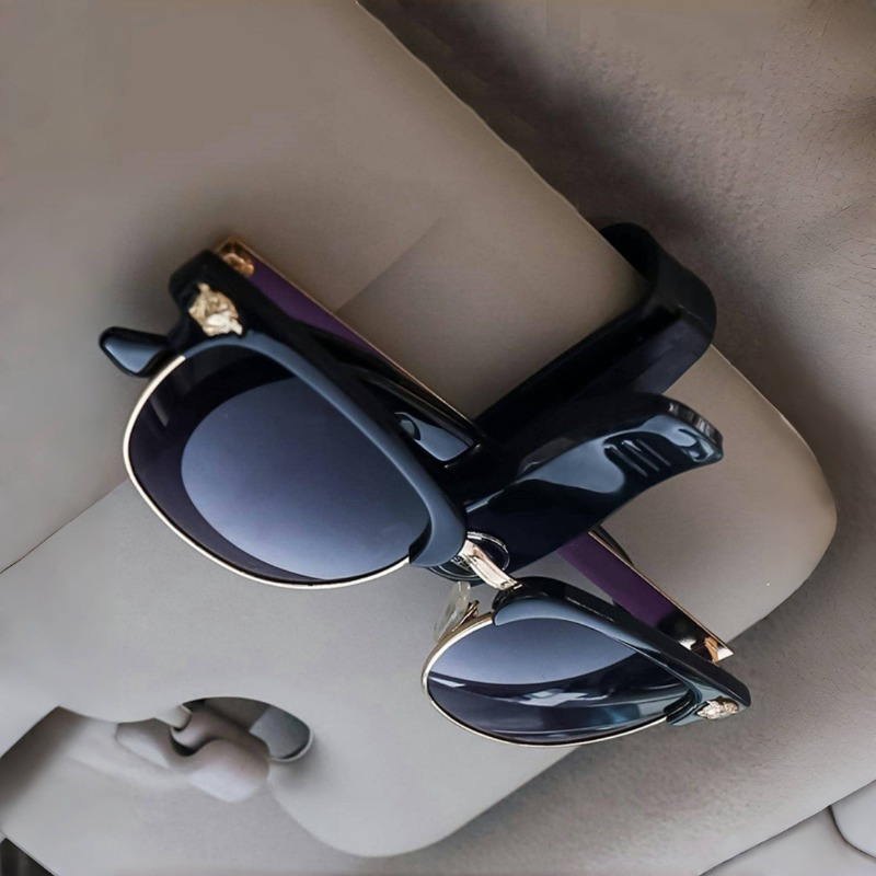 

1pc Abs Car Visor Fashion Glasses Holder Clip - Stylish And Eyewear Organizer For Vehicle Interior, Resin Material, Attaches To Sun Visor, Visor Accessory | Accessory | Quality