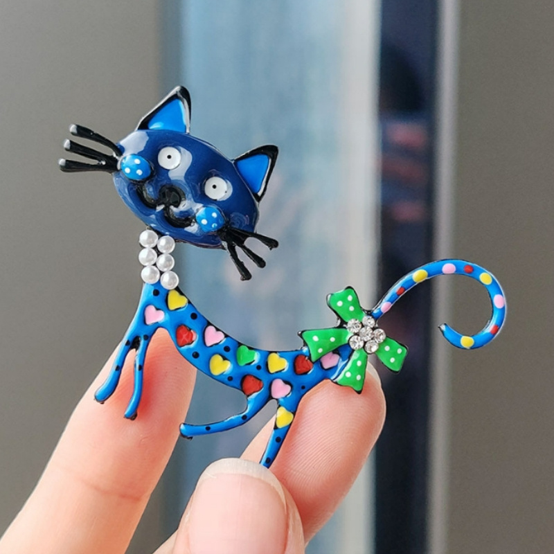 

1pc Drop Oil Cat Brooch, Enamel , Women's , Pin Clothing, Bag Pin Accessories