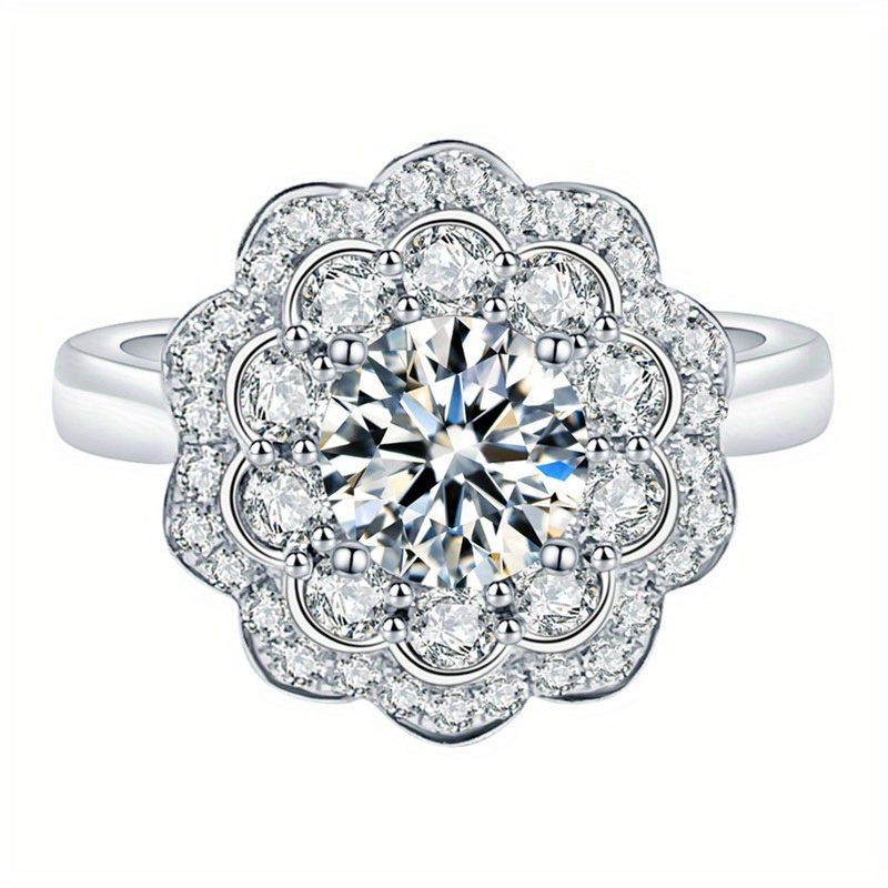 925 Sterling Silver Flowers Adjustable Ring For Women & Girls - Gift Accessory, New With Tags 3 thumbnail image
