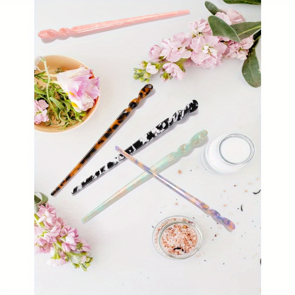 

12 Pieces Hair Sticks Shell Hairpin Leopard Shell Print Hair Sticks For Long Hair Chinese Hair Sticks Hair Styling Accessories Hair Chopsticks For Women