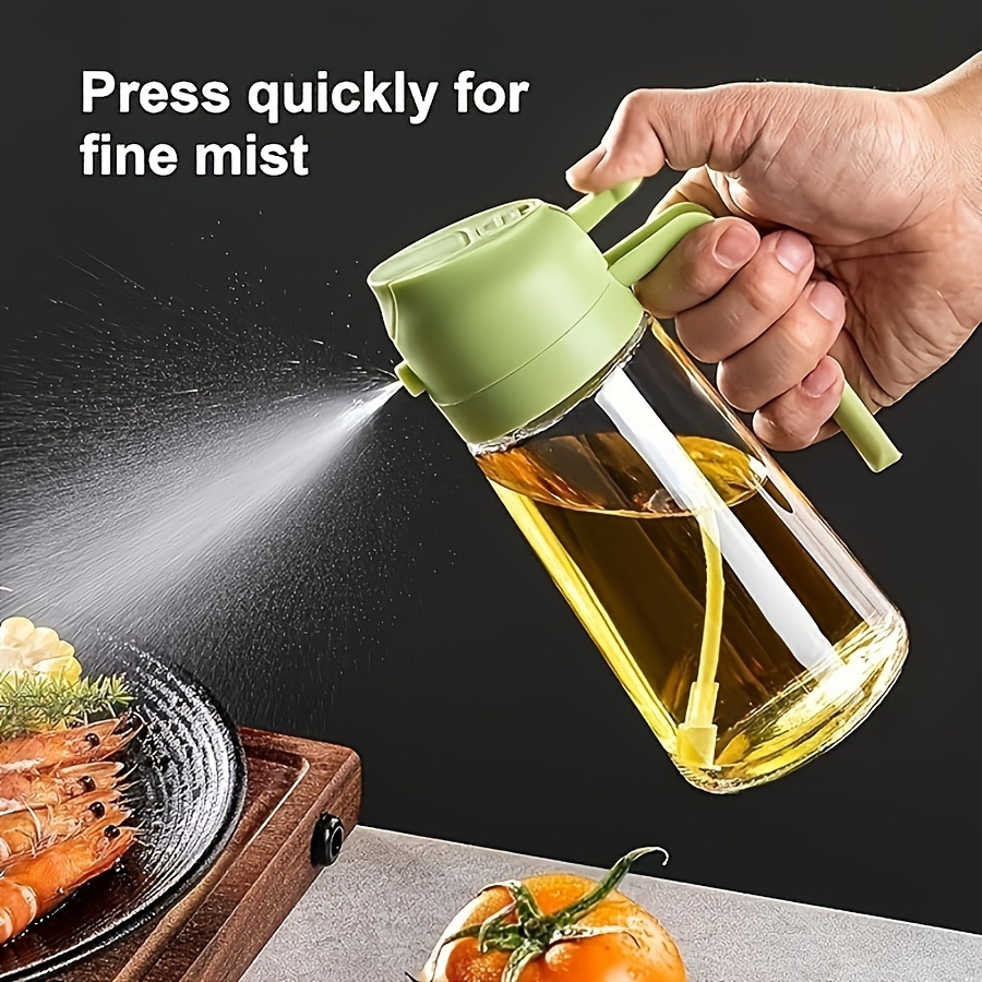 

Portable Oil Sprayer And Dispenser 2-in-1, Olive Oil And Pourer, 15.89oz Plastic Kitchen Oil Spray Bottle For Cooking, Bbq, Air Fryer, Baking, Salad