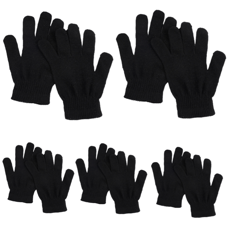 

3/5pcs Men's And Women's Winter High Warm Knitted Gloves Suitable For Winter Outdoor Hand Warming And Outdoor Work Protection