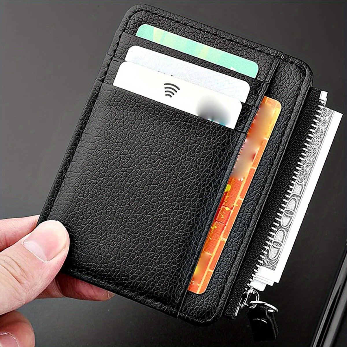 

1pc Men's Ultra-thin Holder Credit Card License Collection Folder Portable Card Holder Wallet 4.72in*3.54in