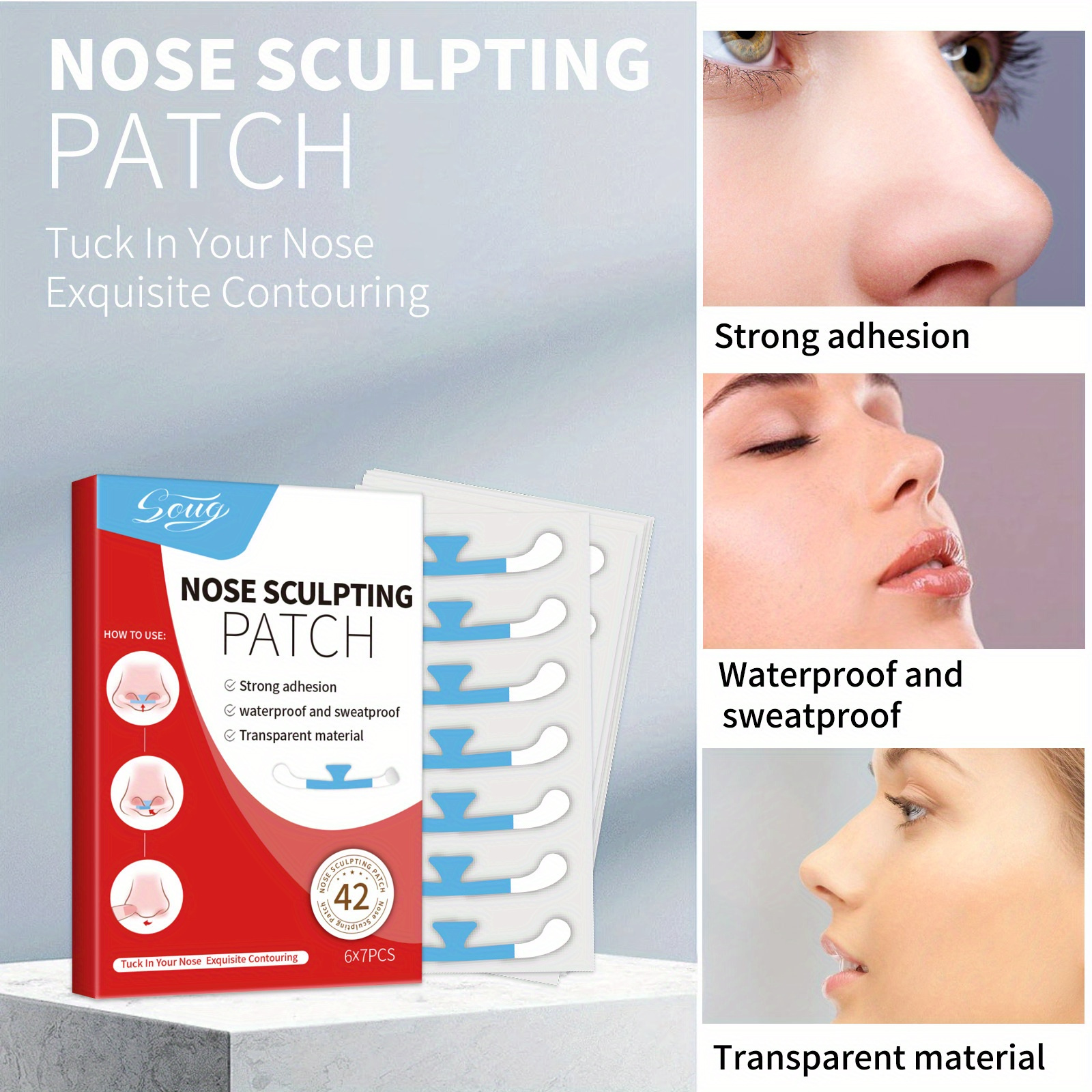 

Invisible Transparent Nose Shape Sticker - Invisible Thin Nose Contour Sticker, And , Enhances Nose Contour, Maintains , Enhances , Bridal Makeup And Daily Use - Tools And Accessories