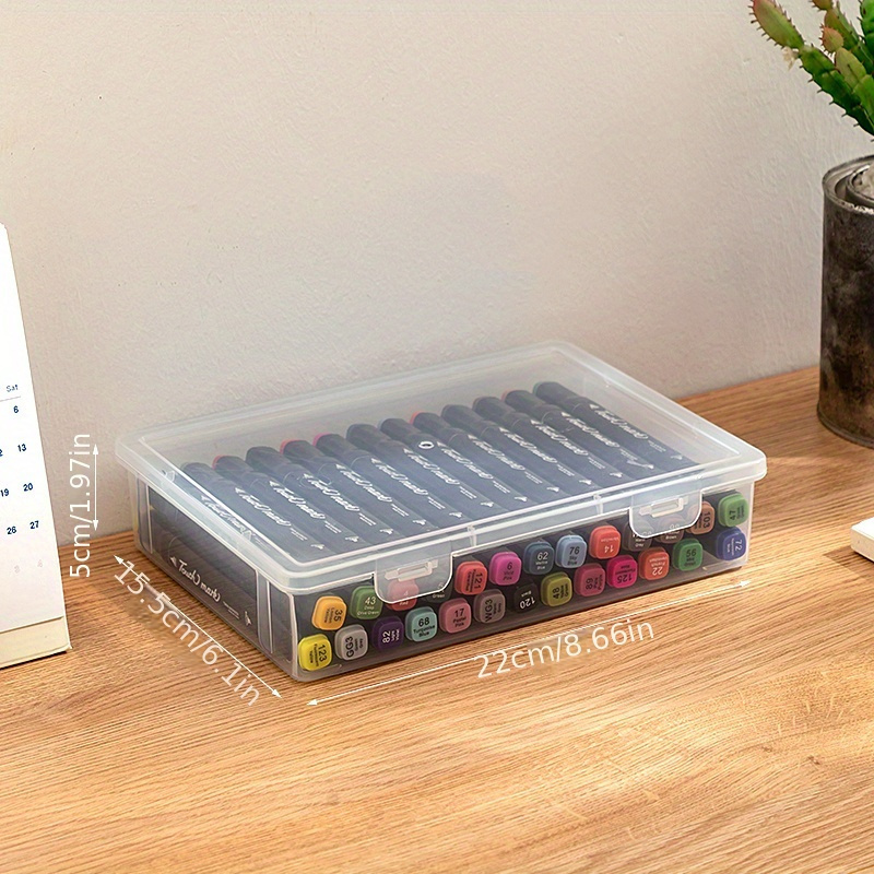 Liushaduola Transparent Plastic Storage Box For Desktop Cosmetics, Facial Masks, And - Dormitory Organizer With Color-coded Compartments, Pen Holder