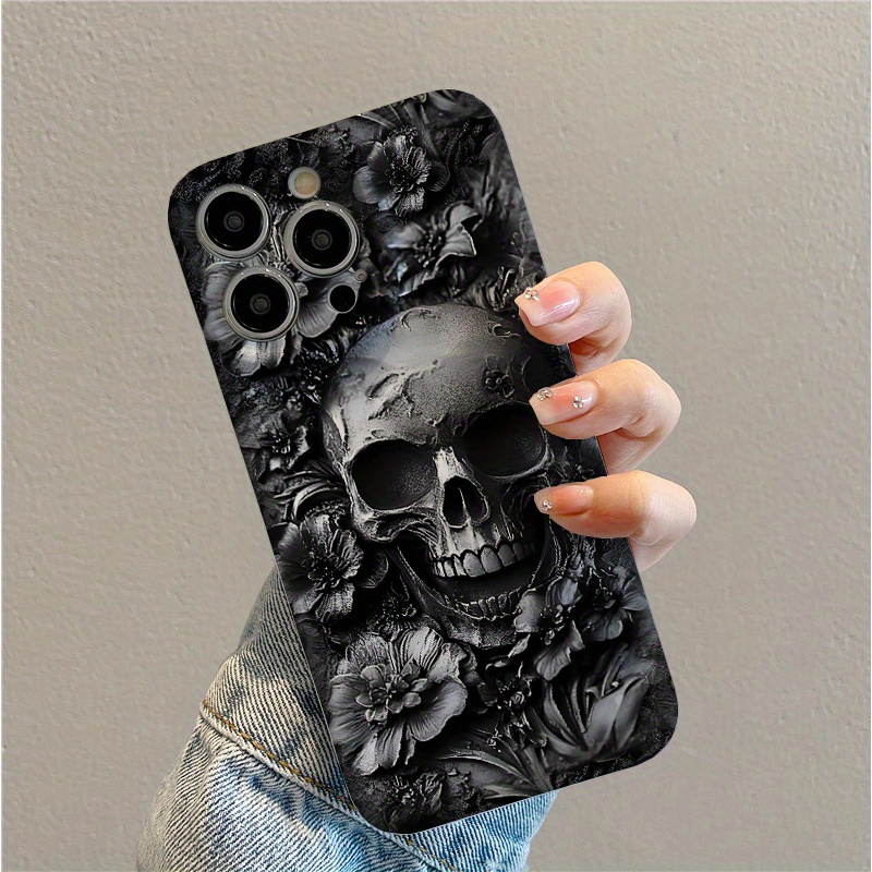 phone case gothic skeleton inclusive film hard phone - Temu