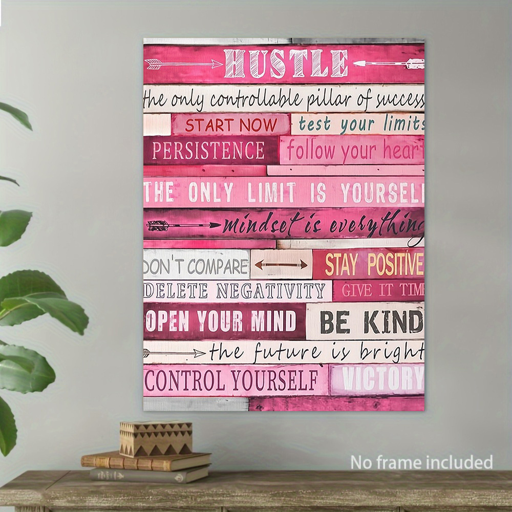 

1pc Inspirational Canvas Poster, Motivational Pink Quote Print, Wall Decor, 12x16 Inches, For Home, Bedroom, Kitchen, Living Room, Bathroom, Office, Cafe