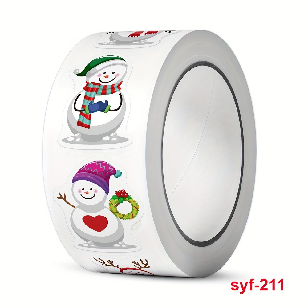 

Snowman Christmas Stickers, 500pcs Roll, - Labels , - , Shaped, Use, For Plastic Surfaces & , Assorted