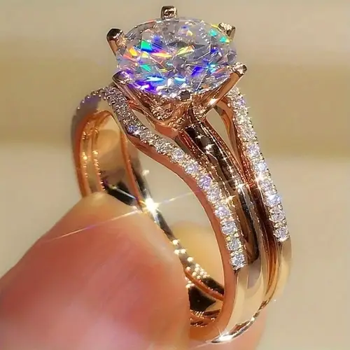 1 elegant promise ring set with sparkling cubic zirconia engagement wedding ring versatile fashion accessory for women