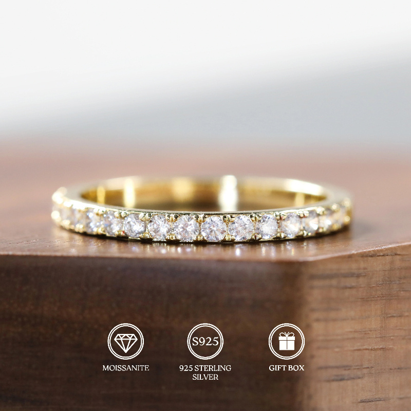 S925 Silver Moissanite Ring, Charming and Delicate