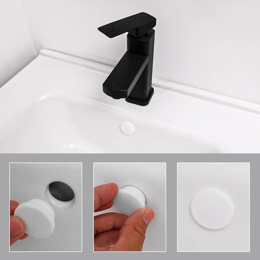 

1/5pcs Couvercle de trop-plein en plastique, Garniture de lavabo étanche, Cap de rechange de drain de lavabo, Accessoire de cuisine et salle de bain, Installation facile