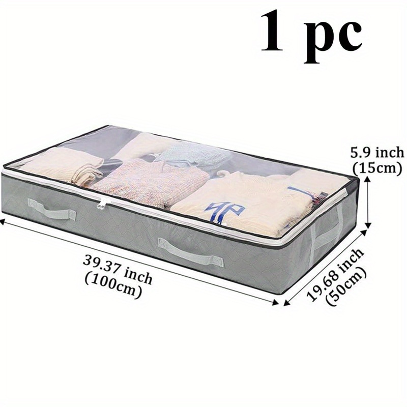 

Extra-large Under Bed Storage Organizer With Reinforced Handles - Dustproof, Non-woven Fabric For Comforters, Blankets, Pillows & Toys