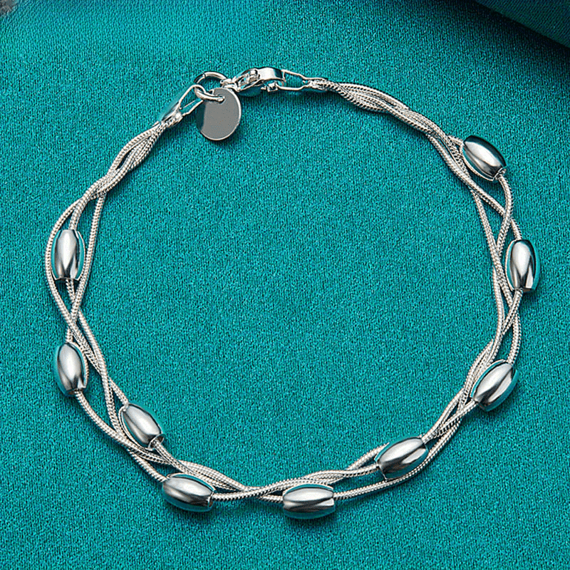 

1 Silvery Fine Chain Bracelet With Design Bracelet Jewelry
