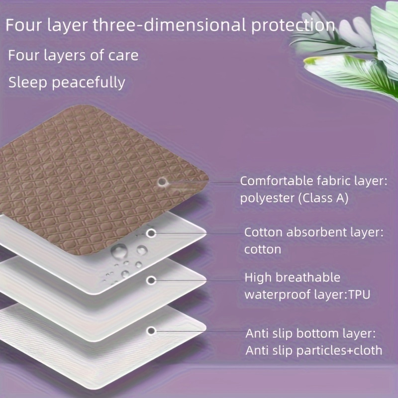 1pc washable incontinence pad leak proof mattress protector for seniors and pets non woven polyester hand wash only multiple sizes   menstruation home use details 5