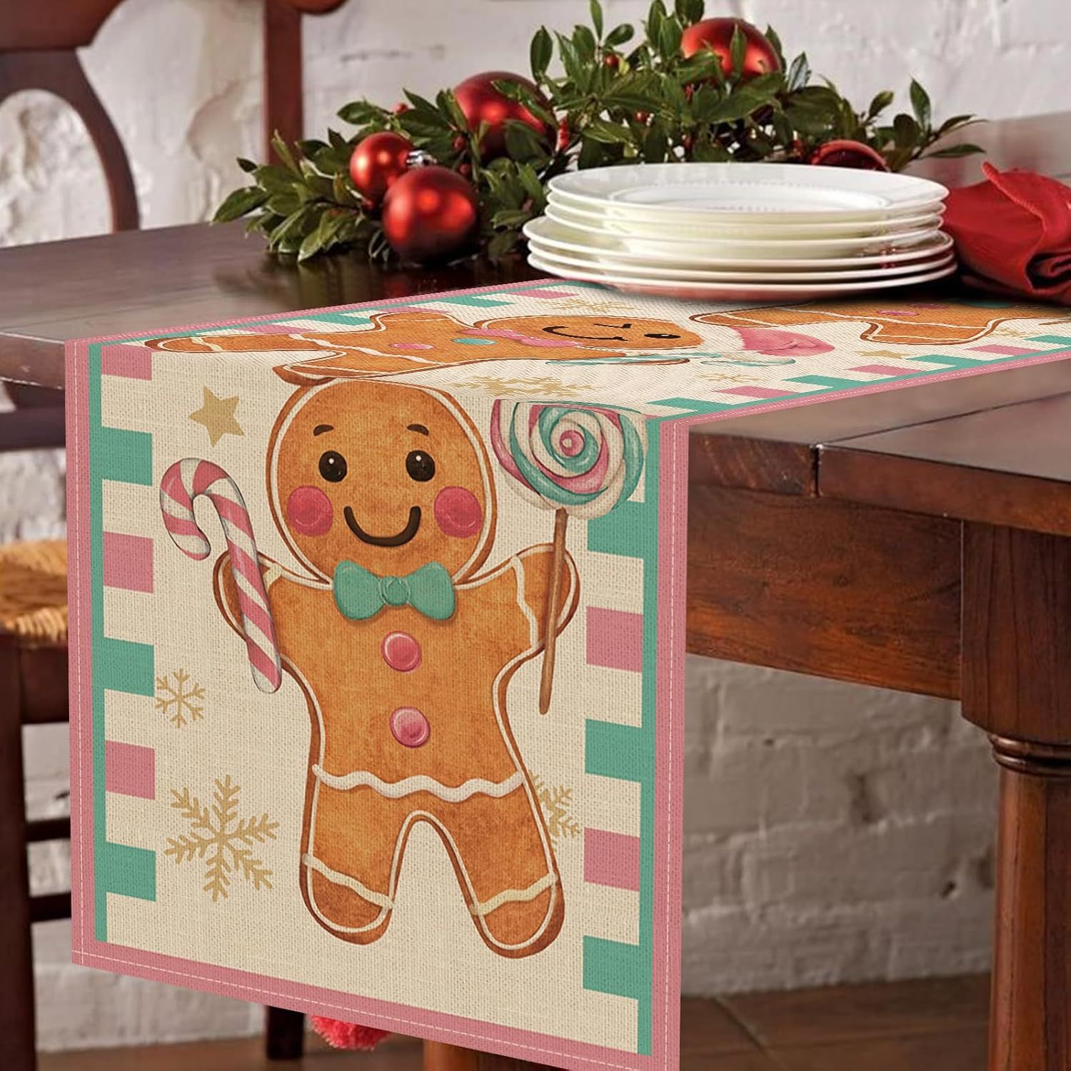 

Polyester Table - Man And For Christmas, Dining Decor, Seasonal - Rectangle | 13 X 72