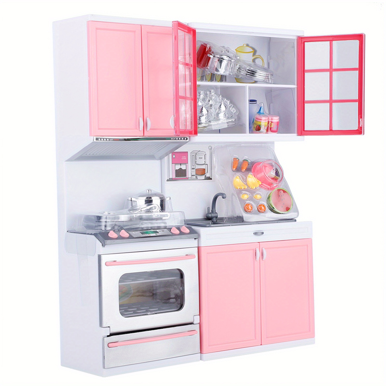 

Mini Funny Kitchenware Set, Mini Gas Oven Microwave Dish Washer Cabinet Kitchen Role Play Set