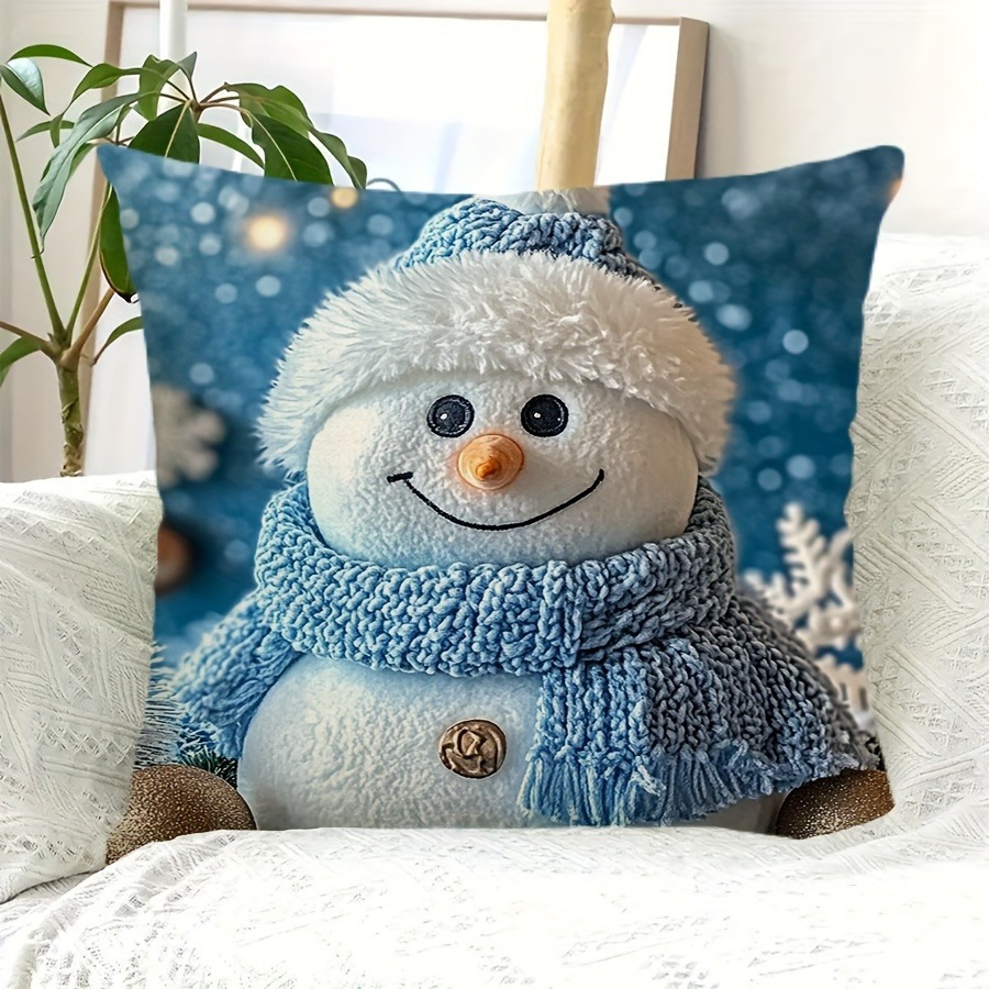 

1pc Christmas Snowman , Polyester , , , 17.7x17.7 , - For , , Decor